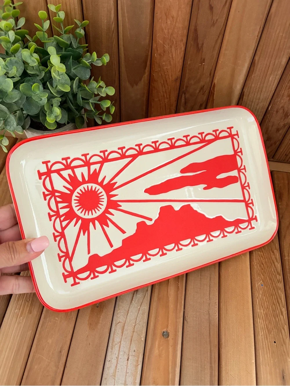 Latino Heritage Month Ceramic Serving Tray, Desert Sun Snack Platter by Target